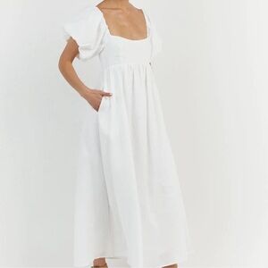 DISSH linen Puff Sleeve Dress